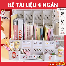 Mua Kệ Sách Để Bàn Học 4 Ngăn Sticker -Khay Đựng Tài Liệu Văn Phòng A4 Lưu Trữ Sách Vở Văn Phòng Phẩm- Giá Sách Để Bàn Cao Cấp - Kệ Đựng Tài Liệu Văn Phòng Decor Bàn Học Tặng Kèm Nhãn Dán