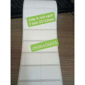 [Set 5 cuộn] Giấy in mã vạch 2 tem khổ 70x22 - Hàng Nhập Khẩu