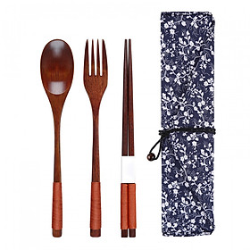 Mua Set Muỗng Đũa Gỗ Du Lịch Phong Cách Nhật Bản 4 Món
