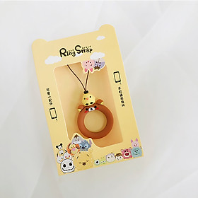 Dây đeo điện thoại, bóp ví, móc khoá loại ngắn xỏ ngón tay, khoen tròn hoạt hình xinh xắn-10 cm
