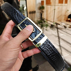 Thắt lưng Cá sấu Bông hông rất Mềm Và Bền TS111V (mặt vàng)