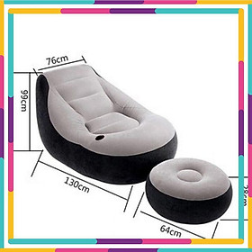 Mua Ghế hơi tựa lưng bọc nhung intex  cao cấp có đệm hơi lót kèm bơm điện