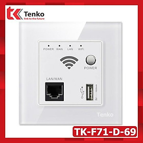 Bộ Phát WIFI Âm Tường Chuẩn N 300mbps + 1 LAN(Rj45) và USB 3G - Thiết Kế Chuẩn Vuông Tenko TK-F71-D-69