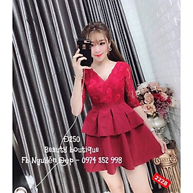 Đầm xòe tầng dự tiệc cao cấp xinh duyên dáng + Ảnh thật