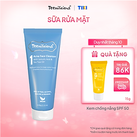 Sữa Rửa Mặt Teenilicious Acne Face Cleanser Hỗ Trợ Giảm Mụn, Dành Cho Da Mụn và Da Nhạy Cảm 60g