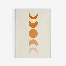 Tranh treo tường | Tranh Moon Cycle Art Print, Neutral Moon Phases Poster, Minimalist Moon Illustration