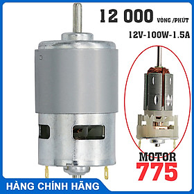 Động cơ motor 775 12v tốc độ 12000 vòng chuyên dụng cho dân diy chế máy khoan , bơm nước , tàu thuyền , máy hút bụi ...Thương hiệu Kiotool