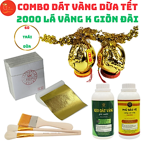 Mua  SIÊU HOT  Combo Dát vàng 60 trái dừa chưng Tết 2000 lá K GIÒN ĐÀI đẹp nhất trong các loại lá dát vàng