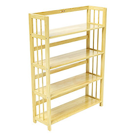 Kệ Sách 4 Tầng Gỗ Cao Su IBIE HB490RN (90cm) - Màu Tự Nhiên
