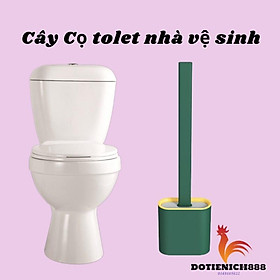 Mua Cây bàn chải cọ rửa bồn cầu toilet nhà vệ sinh bằng silicon có kèm hộp đựng dán tường