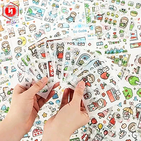 Hộp 100 Tấm Sticker, Hình Dán Sticker Các Mẫu Trang Trí Sổ Tay, Cặp, Hộp Bút, Laptop, Điện Thoại