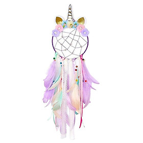 Bùa Đuổi Bắt Giấc Mơ Dream Catcher Màu Tím Treo Trang Trí Xe Hơi