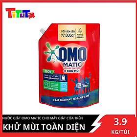 Nước giặt OMO Matic cho máy giặt cửa trên khử mùi toàn diện túi 3.9kg