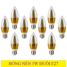 Mua Combo 5 combo 10 đèn nến đui E27 LED ánh sáng vàng nắng hiện đại