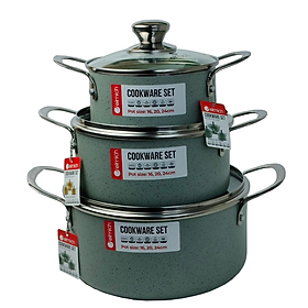 Mua Bộ Nồi vân đá 3 cái ELMICH EL5104MN/EL5103MN Size 16 20 24cm - Hàng chính hãng
