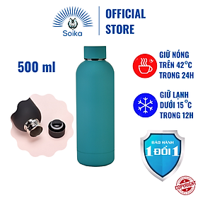 Bình Giữ Nhiệt Cao Cấp SOIKA SB07500 Chai Nước Inox 304 Cách Nhiệt Chân Không Nhiều Màu