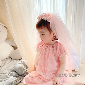 Cài bờm hoa voan công chúa Mimo Baby cho bé gái BD10