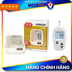 Máy Đo huyết Áp Tự Động Bắp Tay Omron JPN600 Made In Japan + Tặng Máy đo đường huyết Sinocare Safe Accue và 25 que