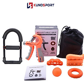 Combo 6 Món KUNOSPORT Dụng Cụ Tập Cơ Tay, Tập Cổ Tay Ngón, Tay Tập Tại Nhà - Combo 6 món - Cam