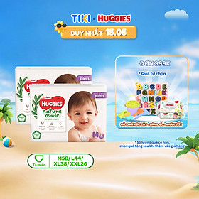 Combo 2 Tã/Bỉm quần Huggies Platinum NatureMade M58/L44/XL38/XXL26