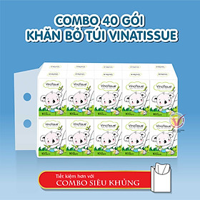 Khăn bỏ túi VinaTissue 10 tờ - Combo 40 gói