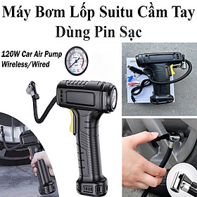 Máy bơm lốp cầm tay cho xe hơi, xe máy sạc pin không dây cầm tay dễ dàng tiện lợi đa năng (Tặng kèm quà ngẫu nhiên)