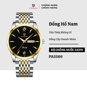 Đồng Hồ Nam Đẹp Cao Cấp Chính Hãng Pagini Pa5566 Dây Thép Không Gỉ - Chống Nước 3ATM - Kim Dạ Quang Cao Cấp