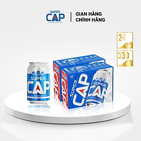 Bia lon SUPER CAP - combo 2 thùng (24 lon 330ml)