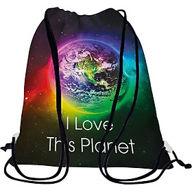 Túi Rút Unisex In Hình I Love This Planet - BDGA028