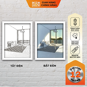 Mua Tranh Bật Đèn Tranh Quang Chiếu DECORNOW Tăng/Giảm Ánh Sáng  Đổi Màu  Điều Khiển Bât/Tắt Bằng Remote DCN-QC1