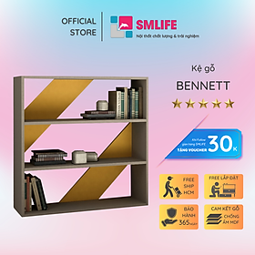 Kệ sách gỗ hiện đại SMLIFE Bennett Gỗ MDF dày 17mm chống ẩm D80xR23xC80cm