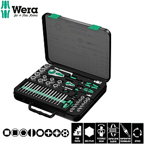 Mua Bộ tuýp 1_2 inch và 1_4 inch Wera 8100 SA_SC 2  gồm 43 chi tiết hệ mét Wera 05160785001