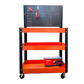 Mua Xe đẩy 3 ngăn vách lưới 72cm màu cam vách lưới đen