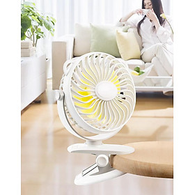 Quạt Mini, Quạt Tích Điện Kẹp Bàn Cực Mát Với 3 Mức Gió, Xoay 360 Độ, Kẹp Chắc Chắn Nhỏ Gọn Dễ Dàng Mang Đi Làm Đi Học - Hàng Nhập Khẩu