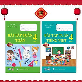Sách - Bài Tập Tuần dành cho học sinh lớp 4 - Toán và Tiếng Việt - học kì 2 (2 quyển)