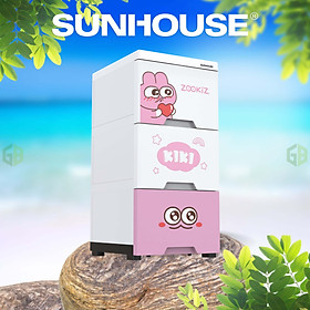 Mua Tủ nhựa sơ sinh 3 ngăn Happy Baby SUNHOUSE KS-CA343G3 - Hàng chính hãng