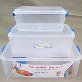 Hộp đựng thực phẩm Việt Nhật 6695 cao cấp, bộ gồm 3 hộp 3 size