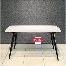 Bàn ăn chân thép kiểu côn mặt bàn dày 1,2 cm Juno Sofa BC1CT