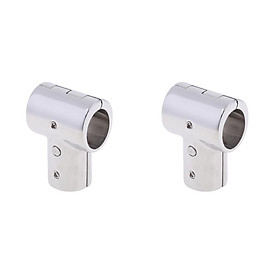 2Pcs Stainless Steel Boat Hand Rail Fitting 90 Degree Tee 3 Way 25mm 1