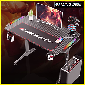 Mua Bàn Gaming Sợi Cacbon. Bàn Chơi Game Cao Cấp. Bàn Game Đèn LED RGB Cảm Biến Âm Thanh. Tặng 1 Pad Chuột