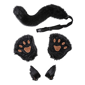 Costume Set Halloween Ears Tail Paw Fancy Costume Cosplay Party