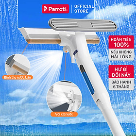 Mua Cây lau kính  gạt chùi kính 4 trong 1  cán nhôm độ dài linh hoạt  thu nước trên kính  có phun sương Parroti Shiny SN04