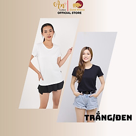 Áo Thun Nữ Cổ Tròn Màu TRẮNG, ĐEN 100% Cotton Cao Cấp, Kháng Khuẩn, Thoáng Mát Suốt Cả Ngày - Gold Rhino