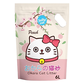 Cát Vệ Sinh Đậu Nành An Toàn Cho Mèo Không Bụi JollyCat Tofu 6L - Đào