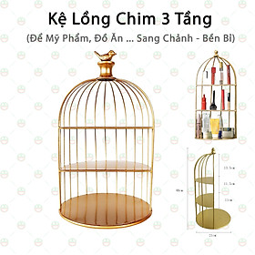 Mua  Sang Chảnh  Kệ Lồng Chim 3 Tầng KhoNCC Hàng Chính Hãng Để Mỹ Phẩm - Đồ Dùng Trang Trí Decor Không Gian Nội Thất Cổ Điển Sang Trọng - KLM-KLC3T (Nhiều màu)