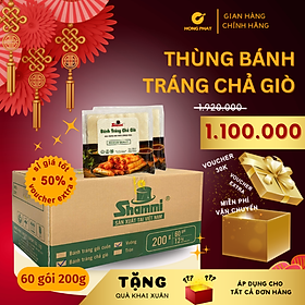 [Sỉ giá tốt] Thùng bánh tráng chả giò Shammi vuông size 22cm túi 200g (bánh đa nem xuất khẩu)