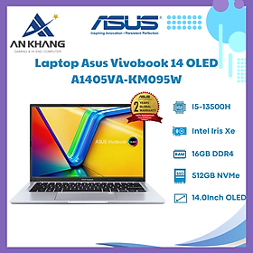 Mua Laptop Asus Vivobook 14 OLED A1405VA-KM095W (Core i5-13500H | 16GB | 512GB | Intel Iris Xe | 14 inch 2.8K OLED | Win 11 | Bạc) - Hàng Chính Hãng - Bảo Hành 24 Tháng