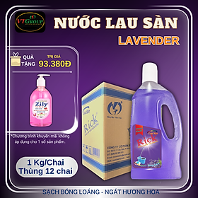 Nước Lau Sàn Rick 1kg (12 chai/thùng) - Tặng 1 Chai Nước Rửa Tay Zily 500Gr
