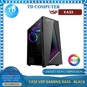 Mua Vỏ máy tính Case VSP KA33  ĐEN  LED Gaming (ITX/M-ATX/ATX) không kèm FAN - Hàng chính hãng TECH VISION phân phối
