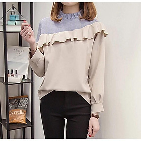 TK301-ÁO KIỂU NHÚNG BÈO TAY DÀI S-6XL